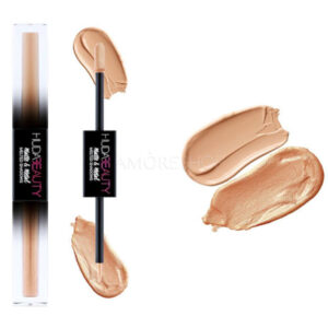 Sombra Líquida Huda Beauty Matte y Metal Tono Double Pump Latte y DropTop