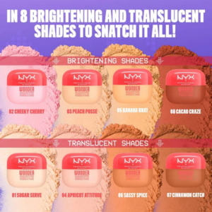 NYX Pro Makeup Wonder Snatch Tonos disponibles: Sugar serve, Cheeky cherry, Sassy spice, Cinnamon catch